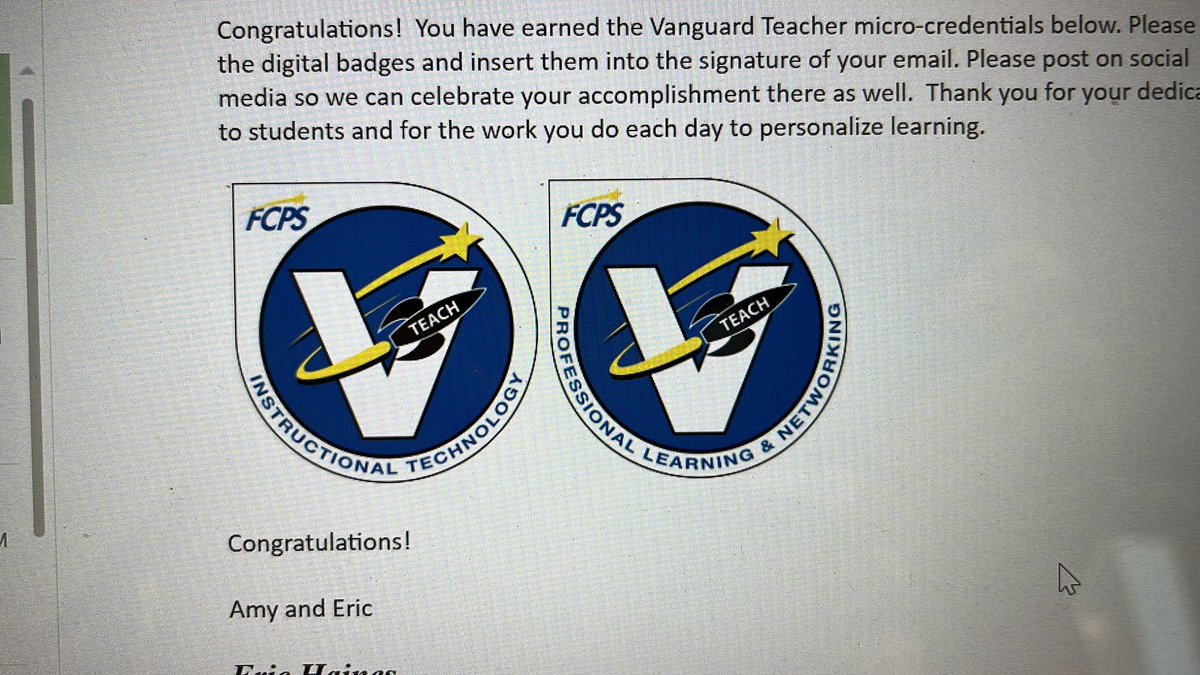 Successfully completed my teach year for #fcpsvanguard