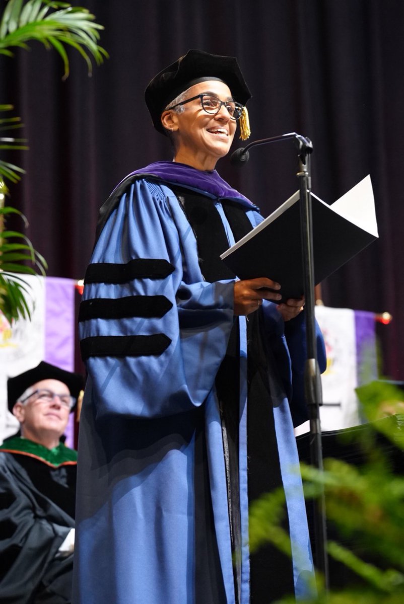 Enthusiastically presenting candidates for degrees at <a href="/UMDLaw/">Maryland Carey Law</a> is Dean <a href="/reneemhutchins/">Renée Hutchins Laurent</a> #2023UMB