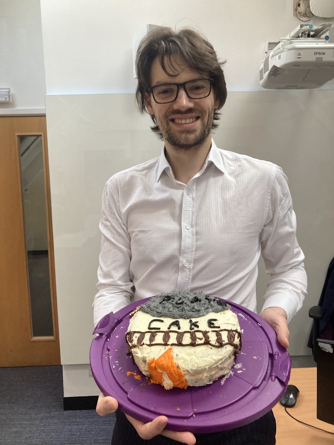 mrboteler's tweet photo. It's my birthday on Sunday. I was not expecting to be greeted by 'Plato's Cake' first thing this morning, courtesy of my Lower 6th class! https://t.co/048LvJai1V