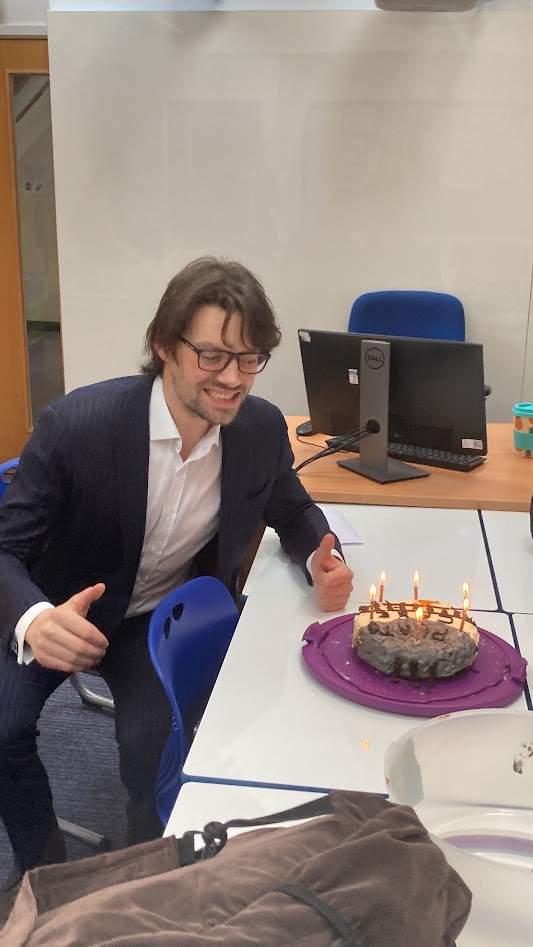 mrboteler's tweet photo. It's my birthday on Sunday. I was not expecting to be greeted by 'Plato's Cake' first thing this morning, courtesy of my Lower 6th class! https://t.co/048LvJai1V