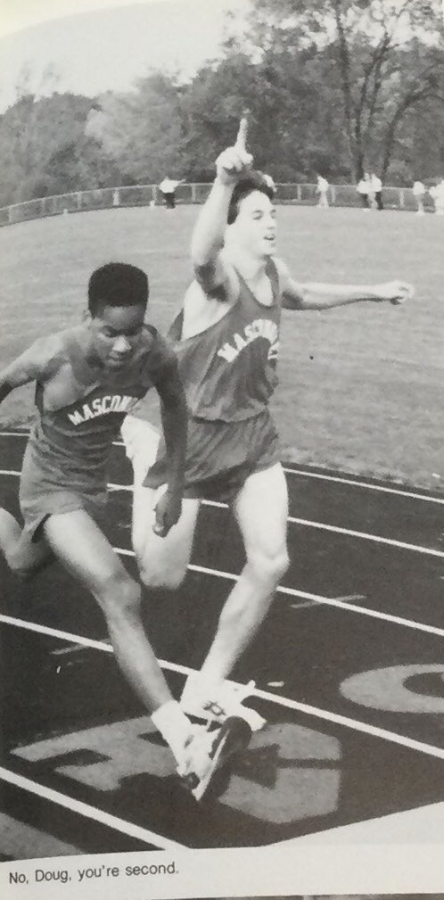 1991 Boys Cross Country used to finish their 5K races on the track. Now both cross country teams race at Bradley Palmer State Park.