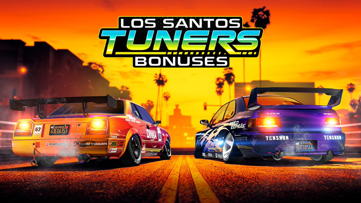 Snag souped-up Los Santos Tuners and Auto Shop bonuses this week, with 3X GTA$ and RP on Auto Shop Client Jobs and Robbery Contracts.

Plus 2X LS Car Meet Rep, Double Rewards on Exotic Exports, a host of limited-time event liveries, and much more: rsg.ms/9b1878b