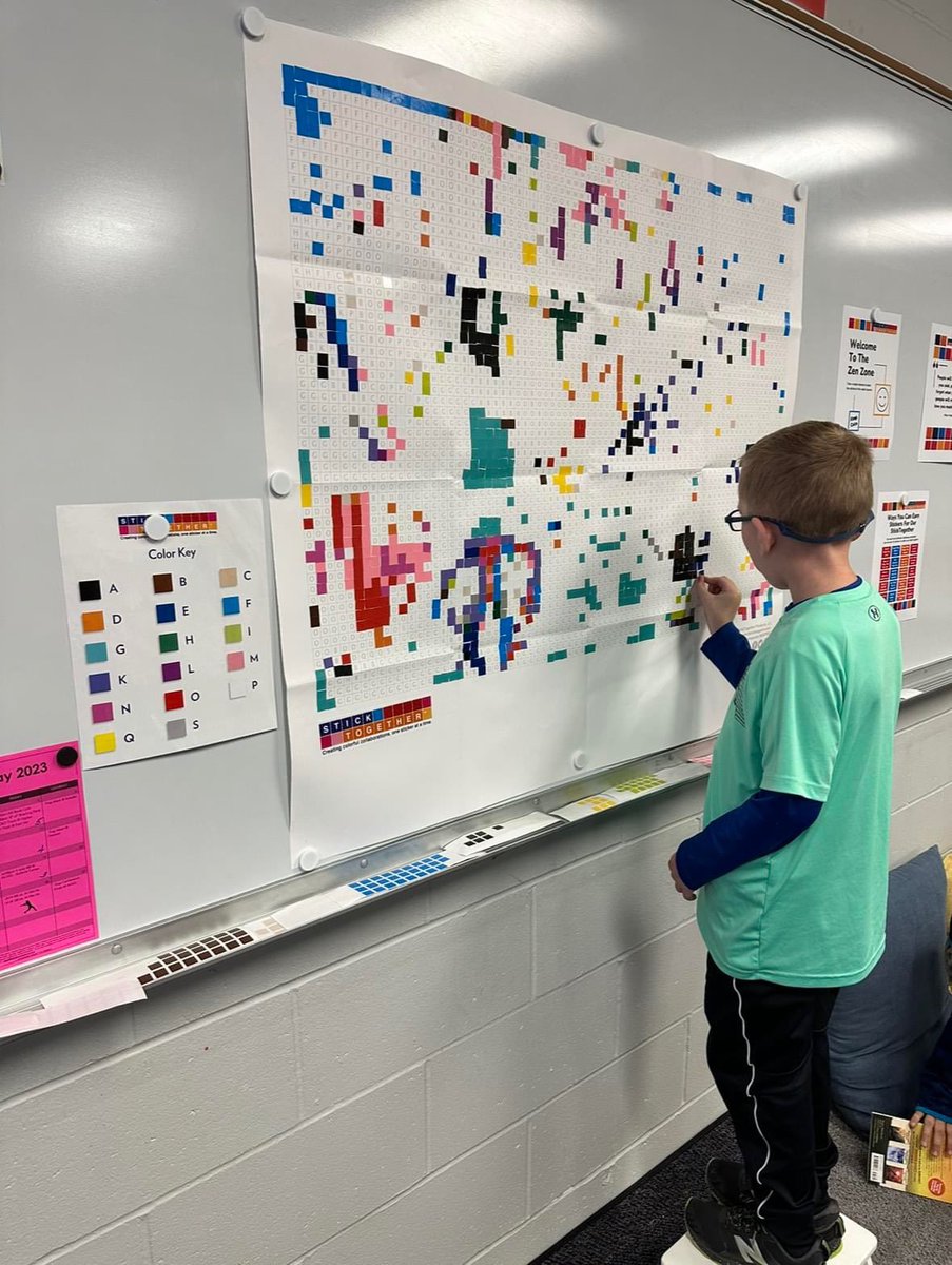 Elementary students getting creative with <a href="/byStickTogether/">Demco StickTogether</a>