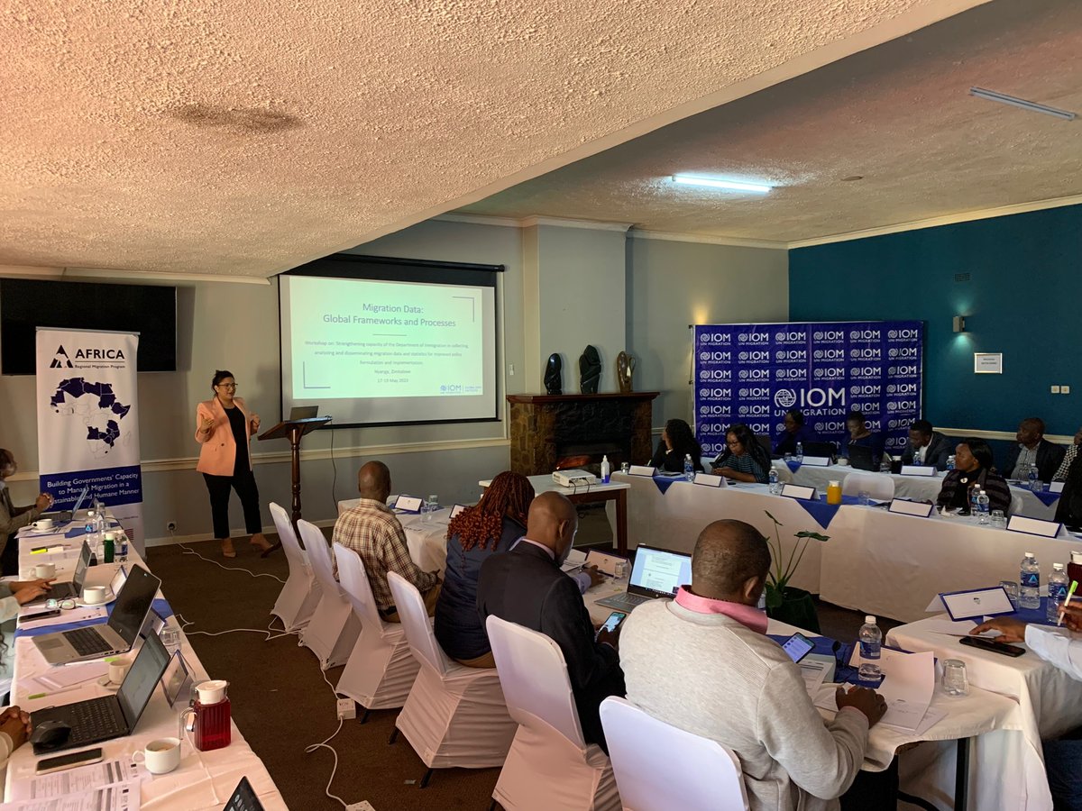 IOMZimbabwe's tweet photo. @DTM_IOM @MalancaMario The activity carried out through the @EU_Commission funded @SammProject &amp; the @StatePRM funded Africa Regional Migration Program, will help to improve data management systems in accordance with regional and international instruments.  @euinzim @USEmbZim @IOM_GMDAC @UNmigration https://t.co/deB7DMaNnF