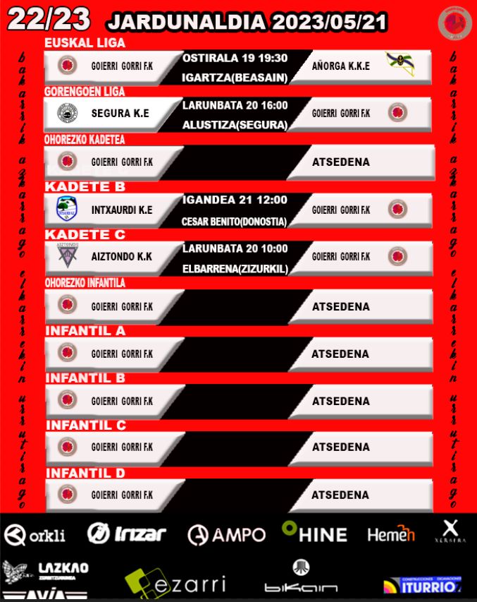 neskak
#goierri 
#gorri
#aiztondo
#futbola
#infantilak
#partiduak
#autobusak