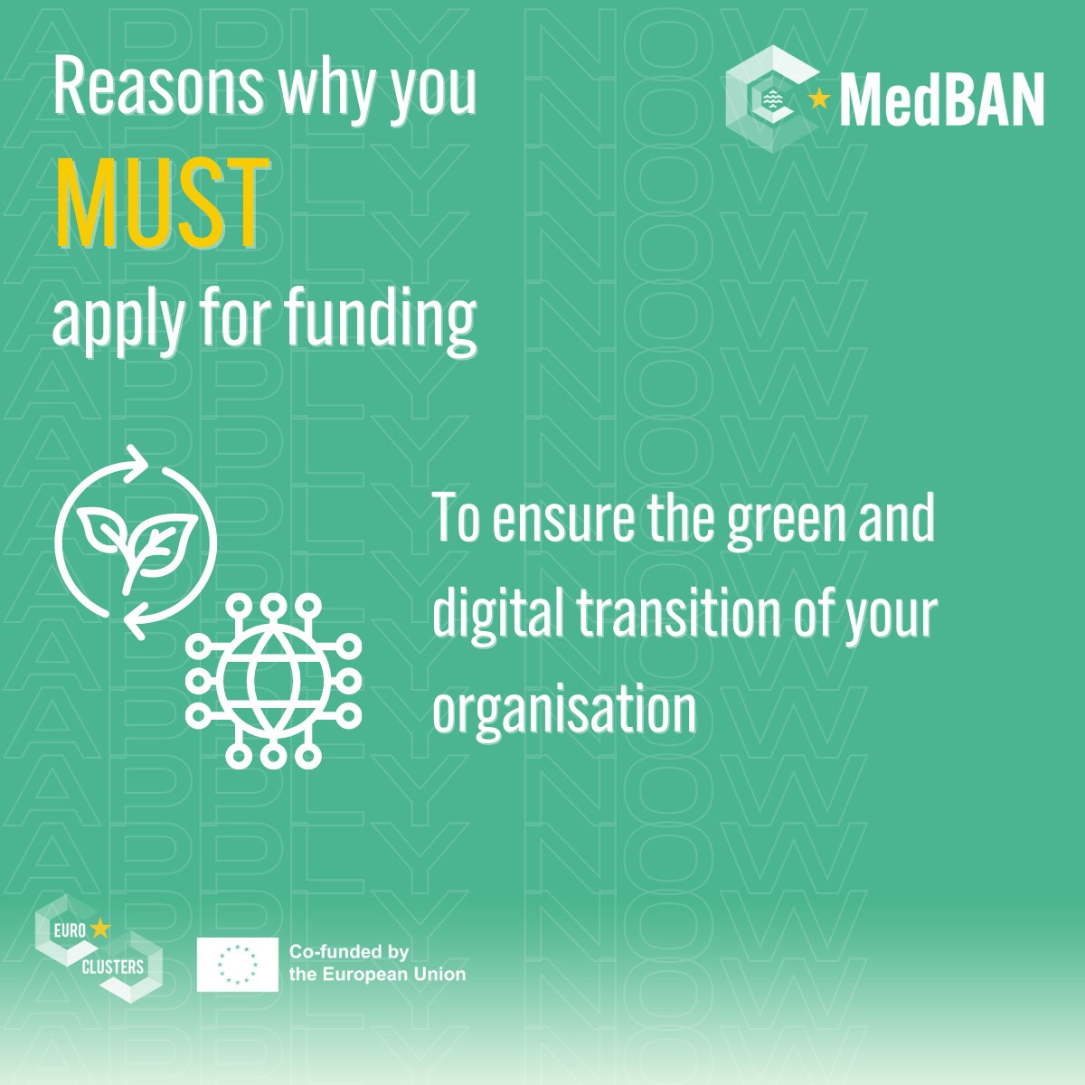 MedBAN_EU's tweet photo. ❔ Do you still need convincing that this opportunity will enhance your business?

Check out the images to find multiple reasons why you should submit your application(s)!

➡️https://t.co/xd1hc0dPBT https://t.co/xCMThtOtk0