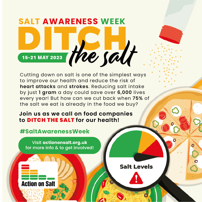 Childrensfood's tweet photo. It's #SaltAwarenessWeek. Even when we know too much salt is bad for our health, it's REALLY hard to avoid when so much of it is lurking in daily foods from bread to pizza &amp; ready meals. We're pleased to support @actiononsalt in calling on food companies to #DitchTheSalt https://t.co/uRM8tAJGWS