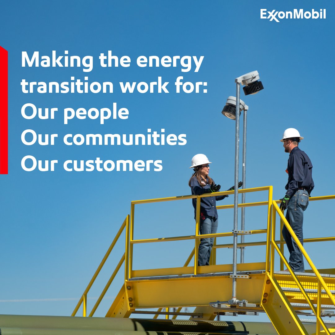 exxonmobil's tweet photo. We're taking action to reduce emissions, while delivering on our strategic objectives, informed in part from recognized principles that support a “just transition”: (👇see thread) https://t.co/50BnyvlCCJ