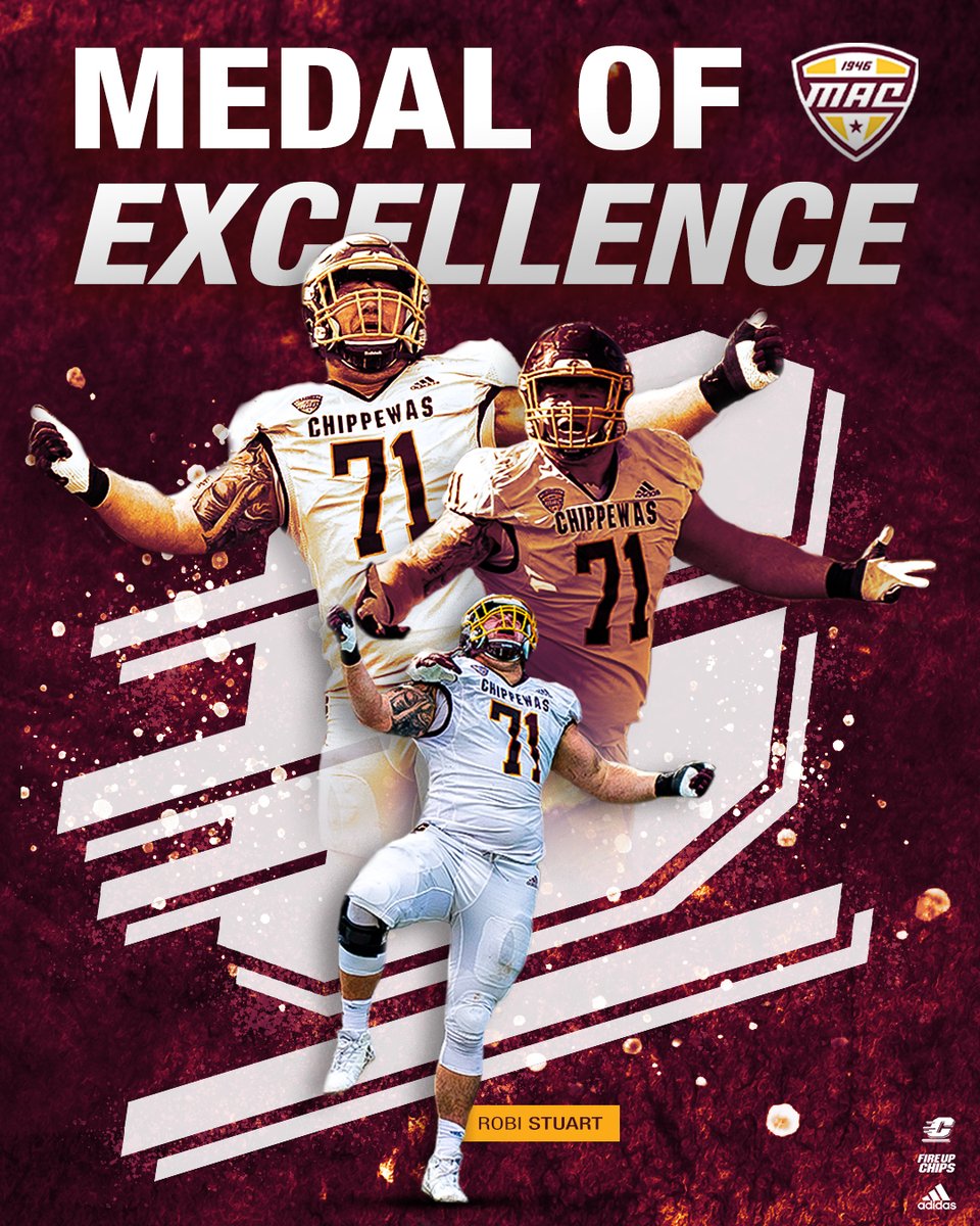 CMU_Football's tweet image. 👏 Congratulations to @CMU_Football senior Robi Stuart, who earned the @MACSports Medal of Excellence Award!

✔️ Two-time All-MAC selection
✔️ 4.0 Grade Point Average
✔️ Career: 104 tackles, 19.0 TFL, 6.5 sacks at DL

📰 bit.ly/3MF95wA

#FireUpChips🔥🆙🏈