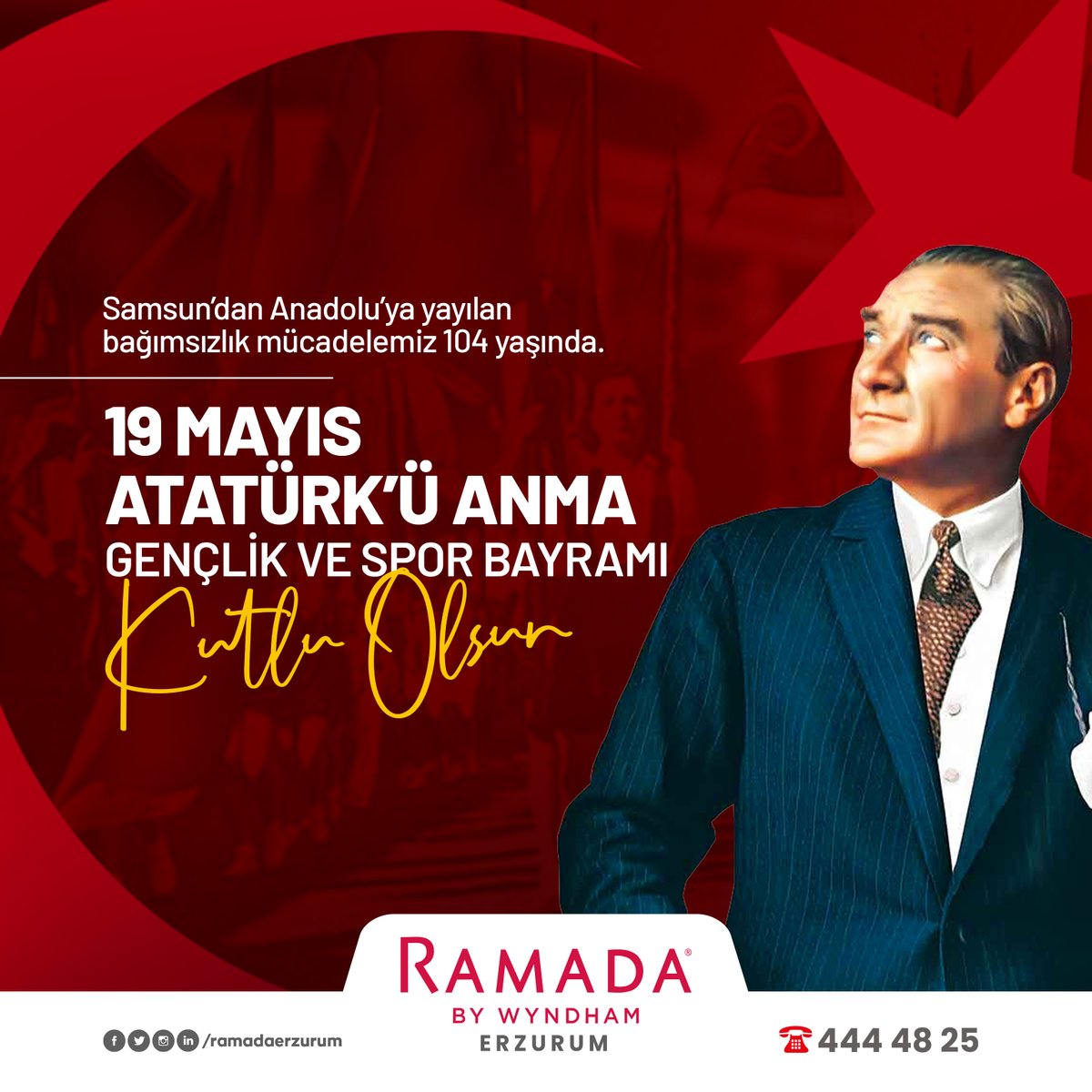 19 Mayıs Atatürk'ü Anma, Gençlik ve Spor Bayramı Kutlu Olsun...

#19mayıs #atatürküanma #gençlikvesporbayramı