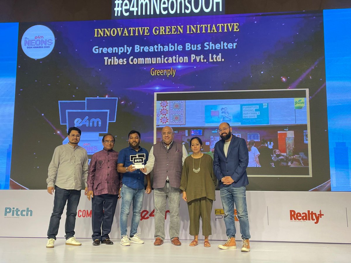 e4mevents's tweet photo. Unleashing Greatness⭐️
Congratulations to the #e4mNeonsOOH inspiring Award Winners!
Category - Innovative Green Initiative
Winners - @havellsindia, @posterscope_ind, @GreenplyPlywood, @PassPassPulse, @DS_Groups, @MadisonWorldIND
#e4mawards #OOHAwards https://t.co/fgZE0djZmn