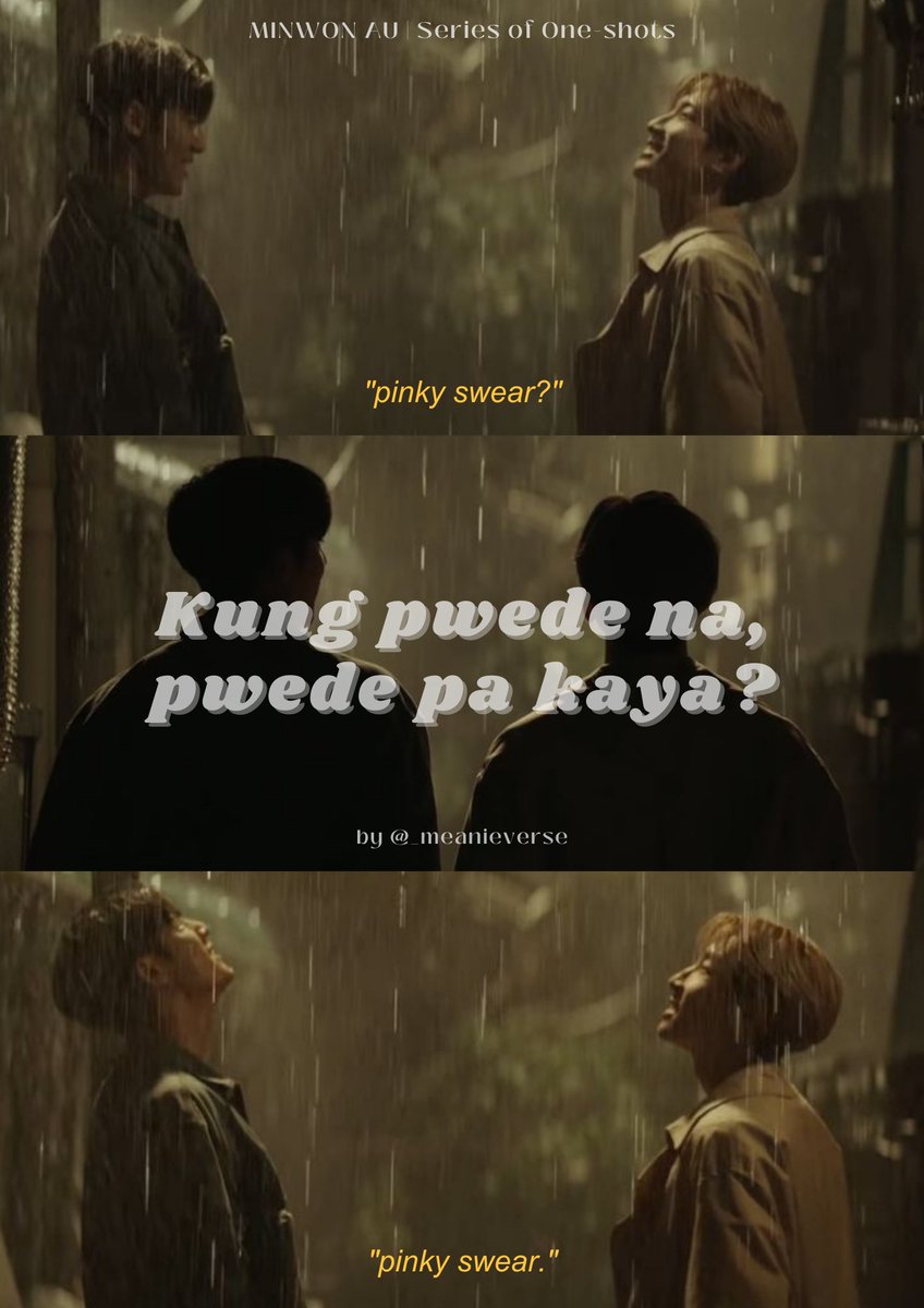 _meanieverse's tweet photo. kung pwede na, pwede pa kaya?
minwon filo au.

ej and gab were childhood sweethearts who promised to marry each other when they grew up. however, they got separated, and when they met again, everything just changed, including ej. https://t.co/JvcyYr30nx