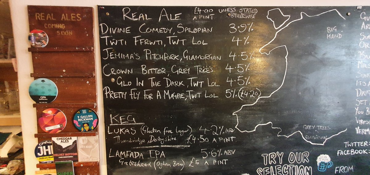 #MildMay continues with Divine Comedy from <a href="/SalopianBrewery/">Salopian Brewery</a> , plus brews from <a href="/greytreesbrewer/">Grey Trees Ind Craft Brewers</a> T, <a href="/BragdyTwtLol/">Bʀᴀɢᴅʏ Tᴡᴛ Lᴏʟ - Tʀᴇғғᴏʀᴇsᴛ</a>  and <a href="/GlamBrewingCo/">Glamorgan Brewing Co</a>! Kegs from <a href="/fullcirclebrew/">Full Circle Brew Co</a> and <a href="/thornbridge/">Thornbridge Brewery</a>.