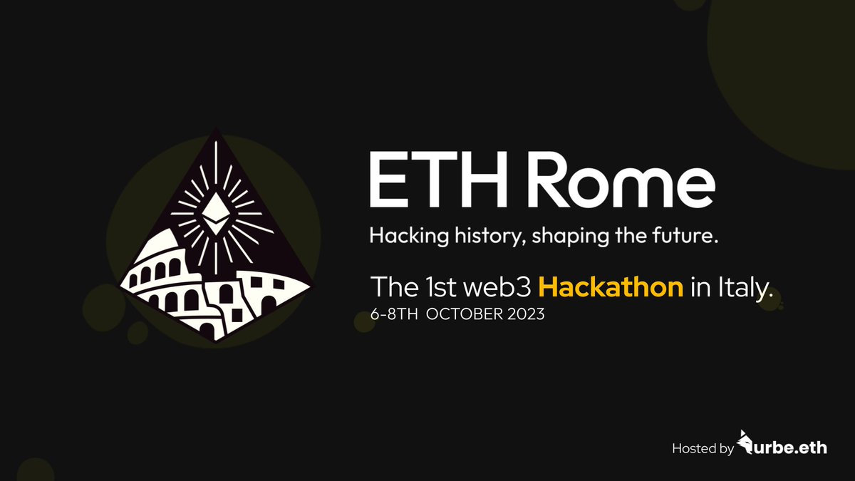 🏛 Introducing the @ethereumrome Hackathon! An IRL gathering for hacktivists and builders to foster governance and privacy-preserving tech. 👉🏻 ethrome.org Discover the tracks, our partners, early sponsors, location, and how to apply as a hacker! 1/12