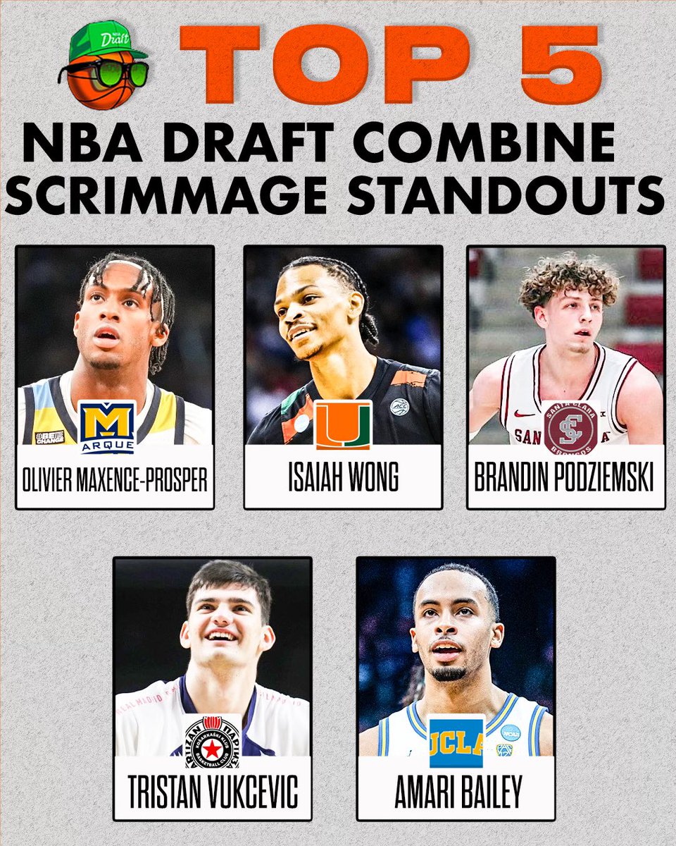 Top 5️⃣ Standouts from the NBA Draft Combine Scrimmages yesterday 👀

Who’s stock rose the most? 📈

(Quote or Reply 🤝) 

#NBADraft