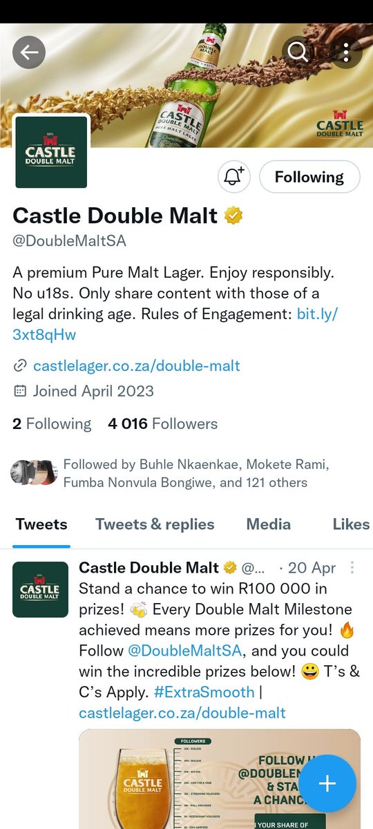 Sthembekam's tweet photo. @DoubleMaltSA Following
#ExtraSmooth https://t.co/rxR6drWvlQ