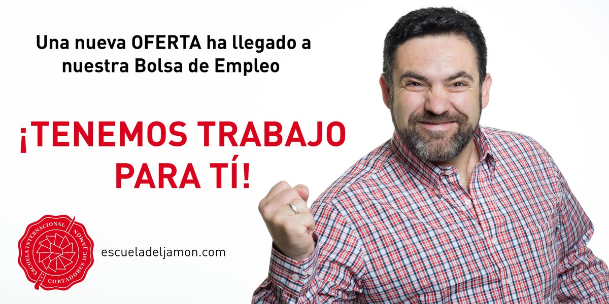 EscuelaJamon's tweet photo. ¿Te gustaría trabajar como cortador de jamón en Barcelona?🤩
Pues date prisa e inscríbete en la nueva oferta de empleo que tenemos en nuestra bolsa👉 https://t.co/DsQXUZKoB8

¡Mucha suerte! 😉

#OfertadeEmpleo #Empleo #CortadoresdeJamón #EICJ #Barcelona #CortadorJamón #PataNegra https://t.co/DAQJ64mgvO