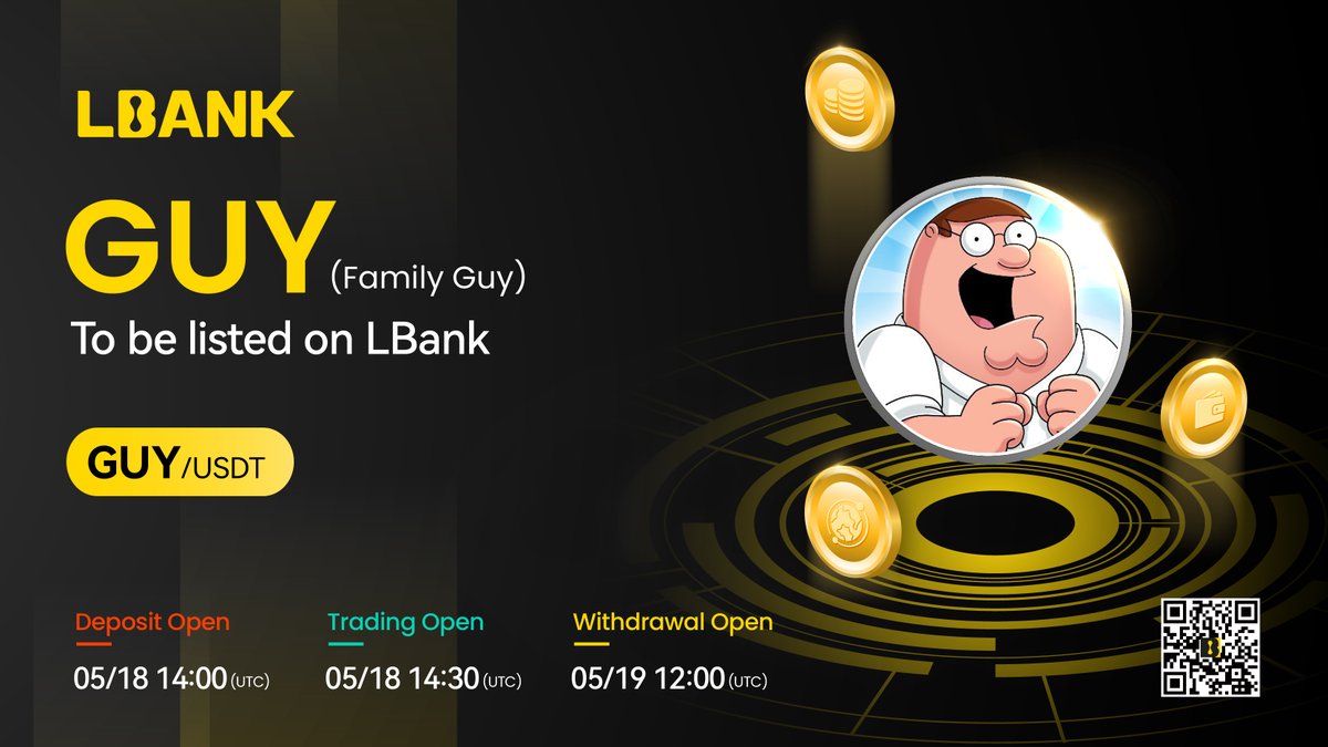 LBank_Exchange's tweet photo. 💫New #listing 

🌟 $GUY (Family Guy) has been listed on LBank！

👉Trade here: https://t.co/Ak6twOJvHp

❤️ Details: https://t.co/2HCKHxzM9J https://t.co/9fowQxc6DV