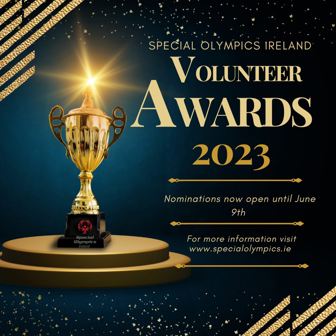 Nominations for the Special Olympics Ireland Volunteer Awards are open until 9th June! Do you know a great volunteer in your Special Olympics Club? Don't wait, nominate them today in one of 5 categories - see bit.ly/3Mh8mk7 #NVWIreland
#ConnectingCommunities