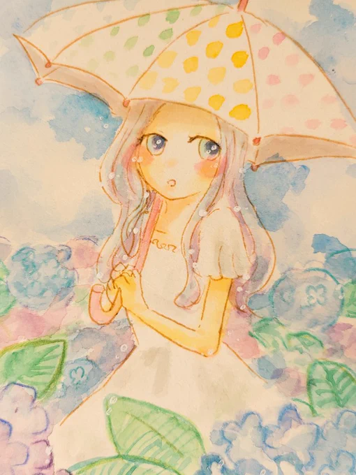 #あなたの紫陽花見せてください 紫陽花、色といい形といい大好きなお花です! でも描くのが本当に難しいです…