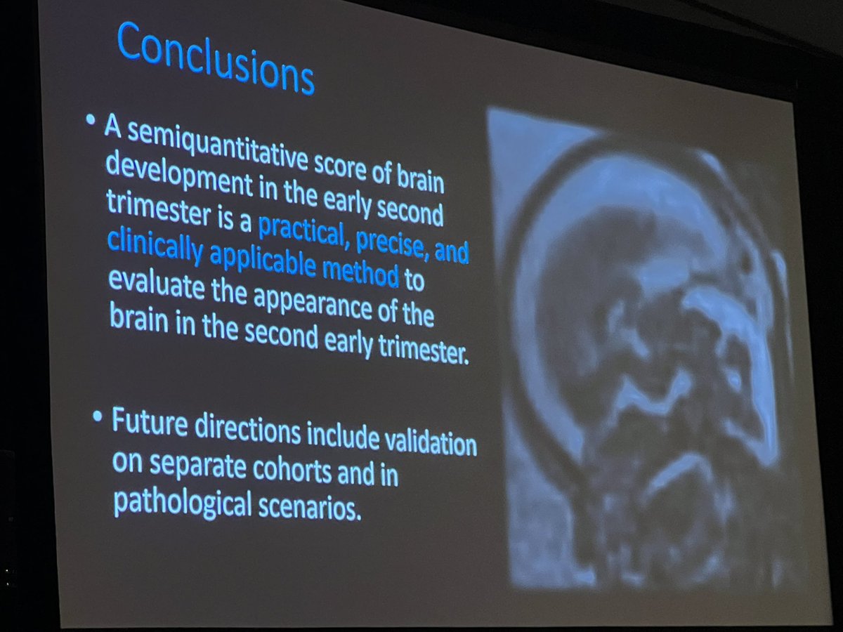 Dr <a href="/CortesAlbornoz_/">María Camila Cortés Albornoz</a> presenting her research on semiquantitative score of brain maturation in 2nd trimester at #SPR2023 #pedineurorad #pedsrad #fetalMRI