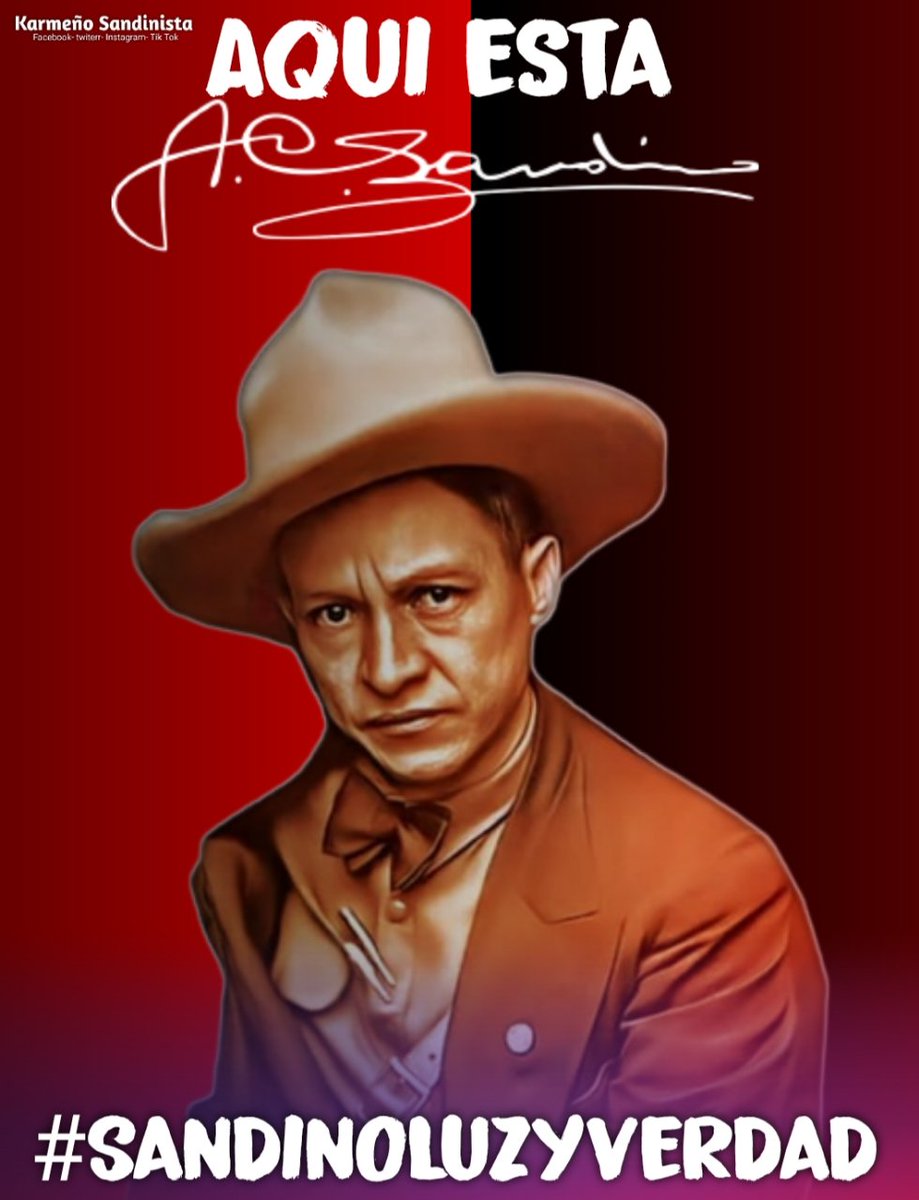 18 de mayo, celebramos la Conmemoración del 128 Aniversario del natalicio de Augusto C. Sandino somos el pueblo de Sandino, el pueblo que ni se vende ni se rinde jamás 🔴⚫✌️

#SandinoLuzYVerdad
#SandinoVive