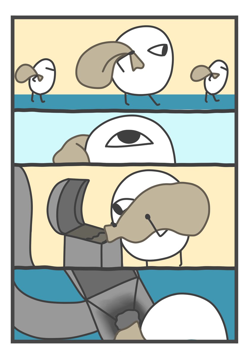 comic no humans silent comic bird black eyes 4koma border  illustration images