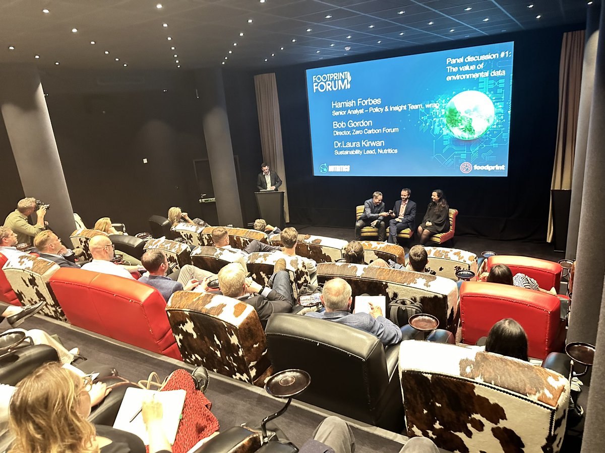 footprintmedia's tweet photo. Punchy panel debate in today’s #FootprintForum with @nickhughesfood @WRAP_UK @forum_carbon @Nutritics discussing the value of communicating #environmental data https://t.co/9DrnrZvgRa