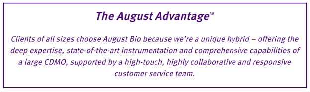 August Bio (@augustbiollc) on Twitter photo Are you taking advantage of all <a href="/AugustBioLLC/">August Bio</a> has to offer?
With end-to-end development, testing, and fill/finish cGMP manufacturing services all under one roof, we pride ourselves on being a CDMO who can partner with you through all stages of your development project! Are you taking advantage of all <a href="/AugustBioLLC/">August Bio</a> has to offer?
With end-to-end development, testing, and fill/finish cGMP manufacturing services all under one roof, we pride ourselves on being a CDMO who can partner with you through all stages of your development project!