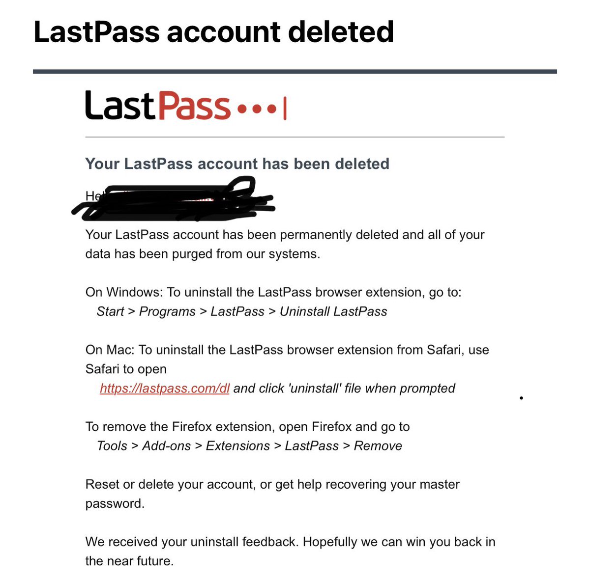 dckahoe's tweet photo. I canceled my account for @LastPass in August 2023, but received an automatic renewal notice today. As my account doesn’t exist I can’t log into the site for help. It’s sad as this used to be one of the great services on the web. https://t.co/62uOKaP0fe