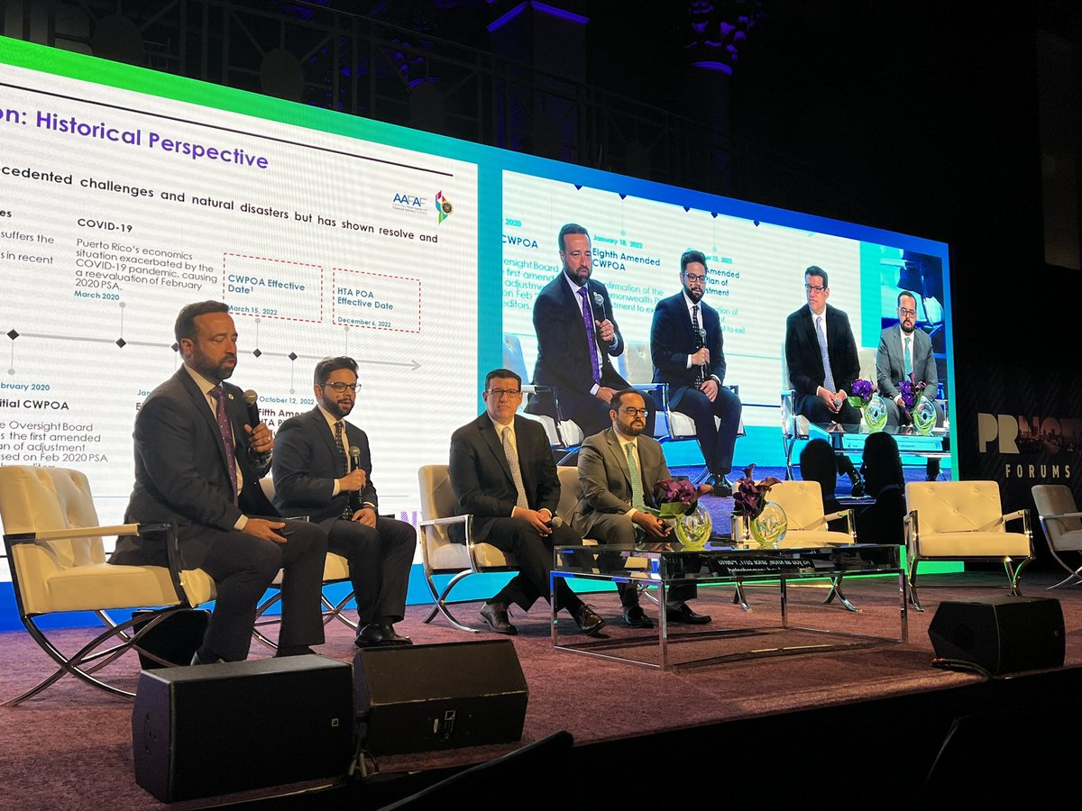 prsecestado's tweet photo. The Fiscal Matters panel at the #PRNOW event has begun with @prsecestado, @prsechacienda, @prdirogp and @prsectrabajo detailing the steps the Government of Puerto Rico has taken to ensure fiscal responsibility. #RestoringGrowth https://t.co/dllsdR2OtW