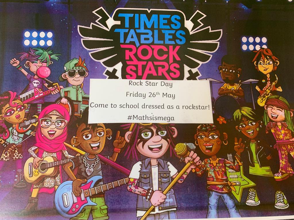knightontmet's tweet photo. Rockstar Day coming soon to Knighton Mead! Canβt wait to get rocking π€#TTRS #mathsismega #challenge @TTRockStars https://t.co/EHKo3IjrjW