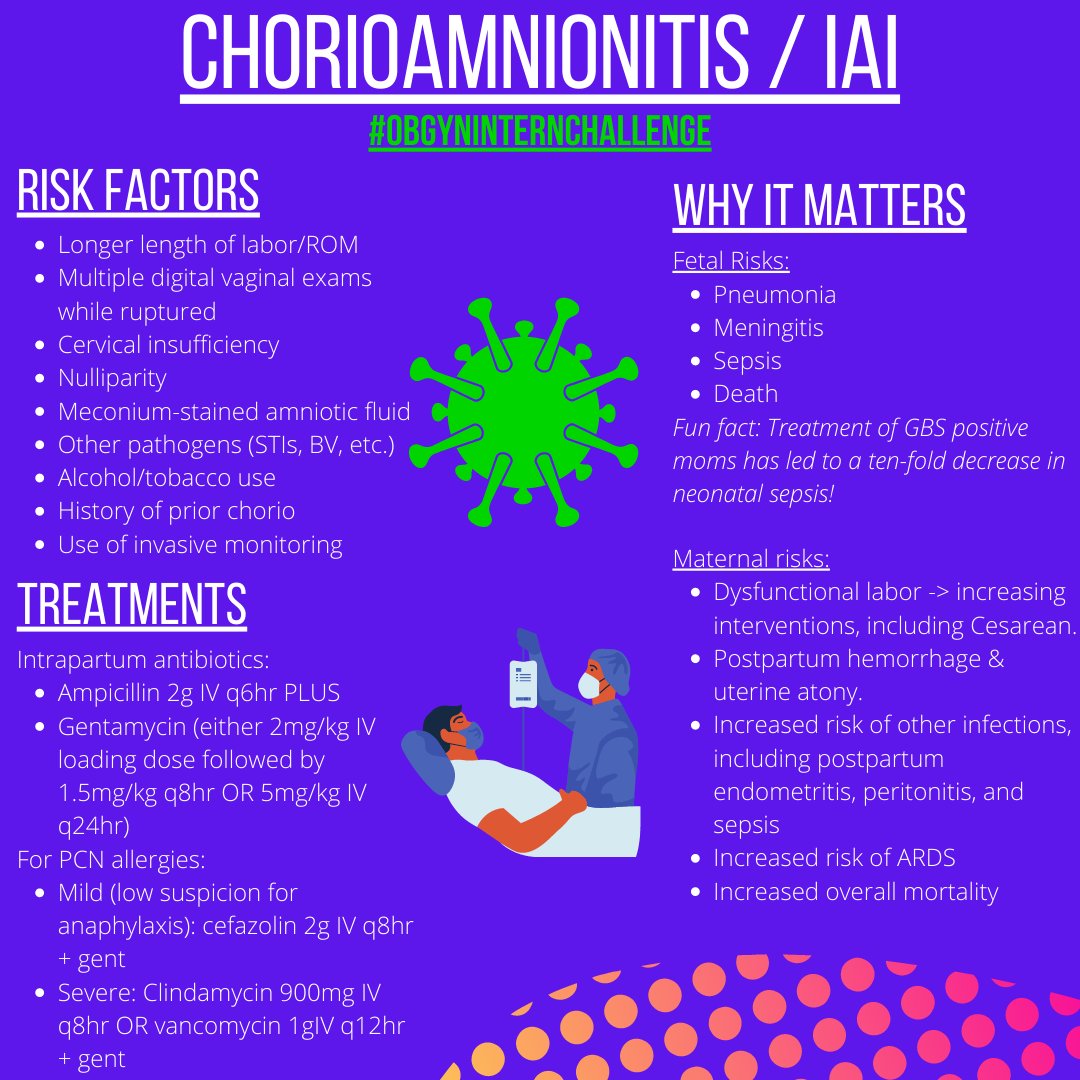 OBGynChallenge's tweet photo. #Infection #IAI #Chorio is closing out this week of #labor #pregnancy lessons. You can't catch a baby on your 📲 with the #OBGynInternChallenge, but we can get you as ready as possible!

#FOAMed #FOAMob #MedEd #MedTwitter #OBGyn #OBGynTwitter #Match2023 

https://t.co/wLpvnfG2GO https://t.co/BnGx70rSOu