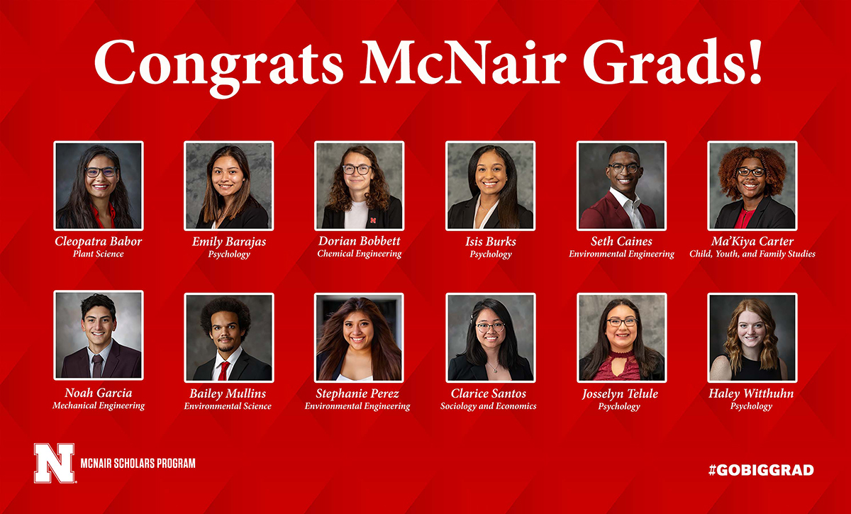 Congratulations to the @UNL_McNair Scholars who will graduate on Saturday. So proud of you! Once a McNair Scholar, Always a McNair Scholar! 🎓🎉 Thank you to the faculty and graduate student mentors whose support was invaluable to the success of these Scholars! 👏 #UNL #GoBigGrad