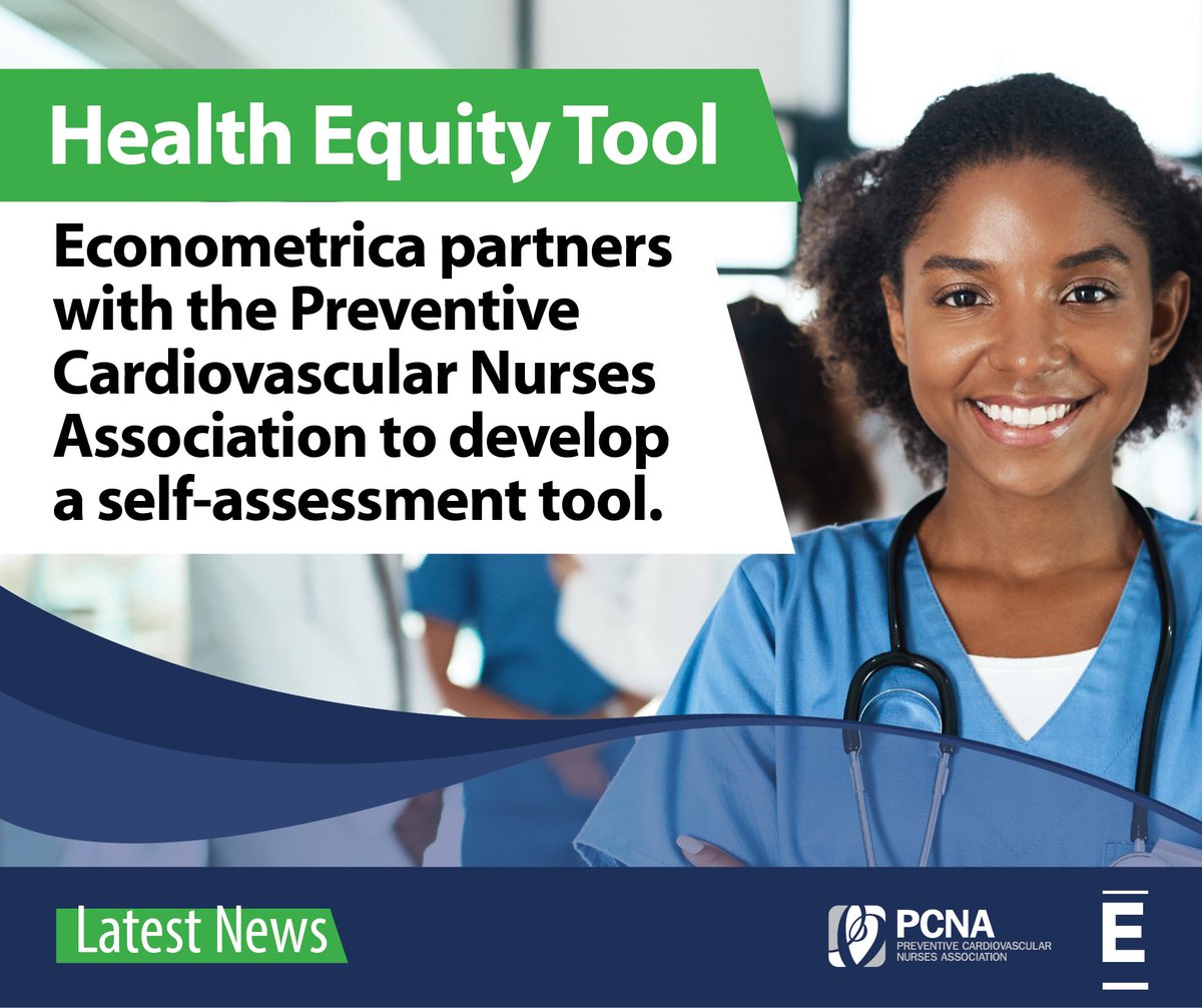 EconometricaMD's tweet photo. Econometrica partners with the Preventive Cardiovascular #Nurses Association (#PCNA) in developing and deploying a Health Equity Self-Assessment Tool that will help #HealthcareProviders. #HealthEquity #ToolsandResources @HeartNurses Read more: https://t.co/xRKeUlLWXP https://t.co/dOJl2EpLfI