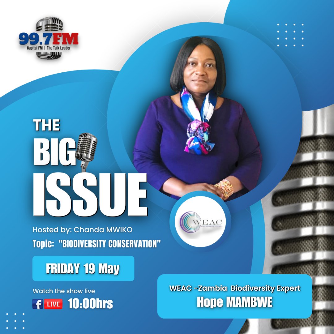 What is Biodiversity and why is it's conservation important?

Join <a href="/chandaMWIKO/">chanda MWIKO🇿🇲🇿🇦</a> tomorrow morning on #The_Big_Issue as he tackles these questions and more with the help of Biodiversity Expert from WEAC I Zambia  - #Hope_Mambwe.

Time: 10:00hrs. Call in on 0761997997