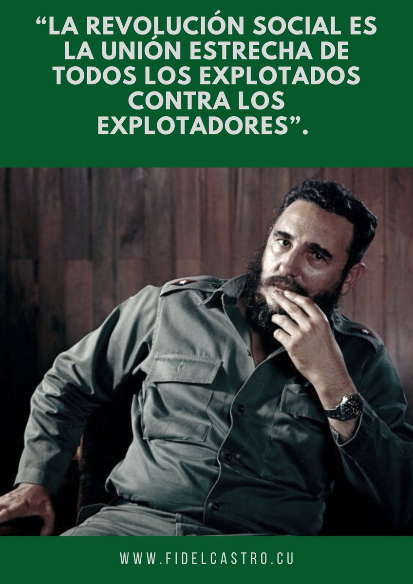 #FidelPorSiempre🎙️ “La revolución social es la unión estrecha de todos los explotados contra los explotadores”. 18 de mayo de 1967 bit.ly/2WIs3WZ