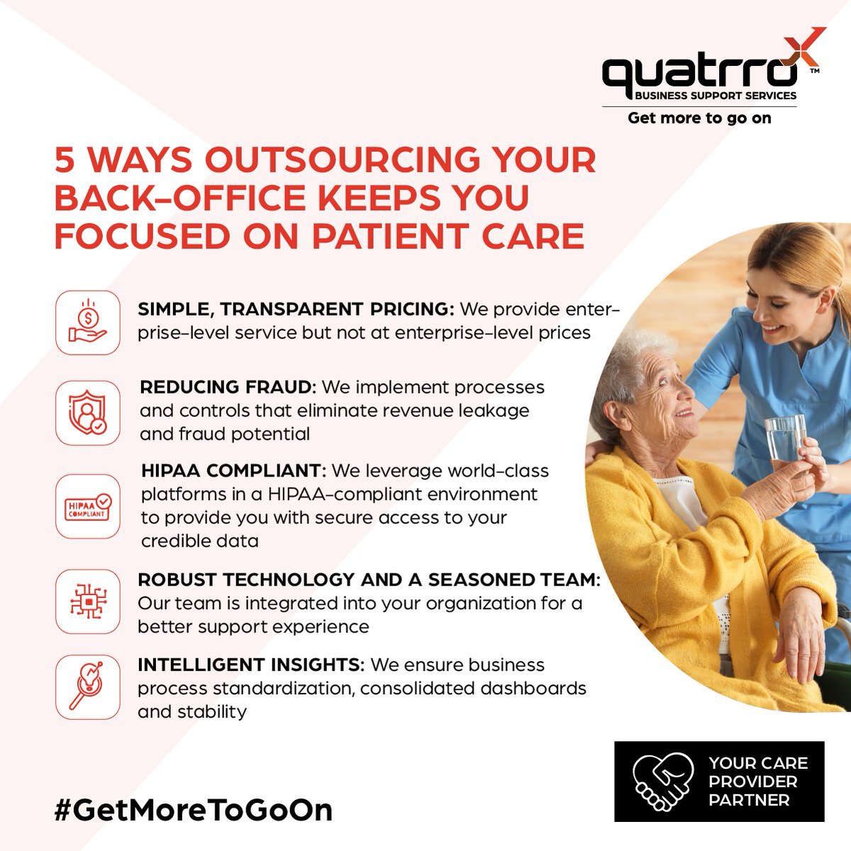 Does your healthcare organization require a one-stop solution for all its finance and accounting needs? Partner with Quatrro to access industry best practices, innovative solutions, and experienced talent.

#F&A #CareProviders #CareSolutions