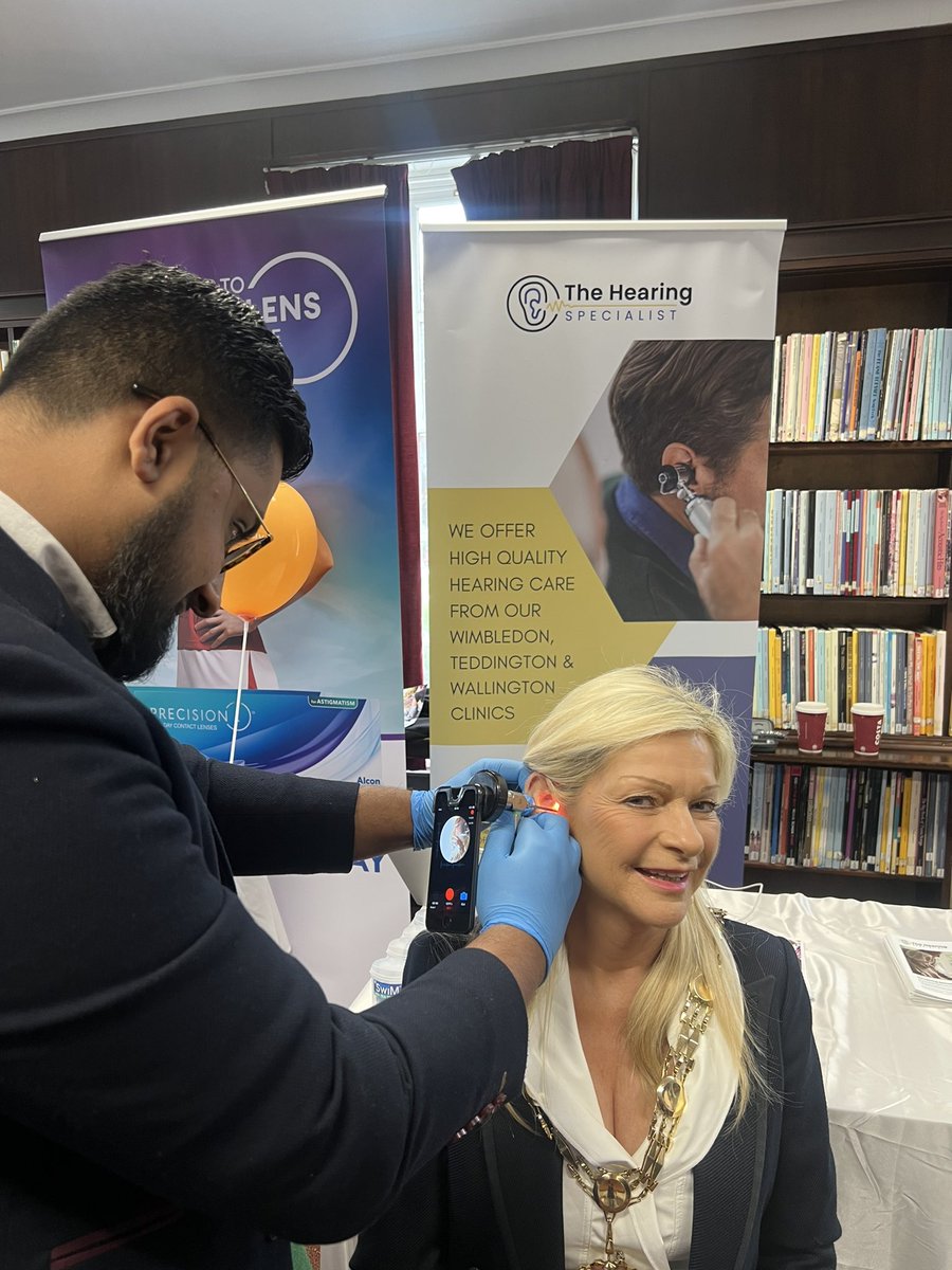hearing_spec's tweet photo. What a great experience last Saturday!The Hearing Specialist’s first fair!!🎉 We even got to meet the Mayor of Sutton, Councillor Trish Fivey!☺️ 

Thank you for the opportunity 🎉

#audiology #opticalfair #ears #thehearingspecialist #hearing #audiologist https://t.co/yy70qs1xwX