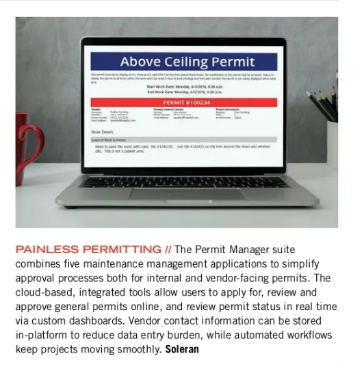 soleran's tweet photo. Our Permit Manager Suite has made it to Healthcare Facilities Management's "Solutions on our Radar" section this month! Check it out here (pg. 15): https://t.co/nBC2DfHUQX
#permitting #permitmanager #soleranhealthcare #soleran #hospitals #healthcare #hfmmagazine https://t.co/FXkD9APhue