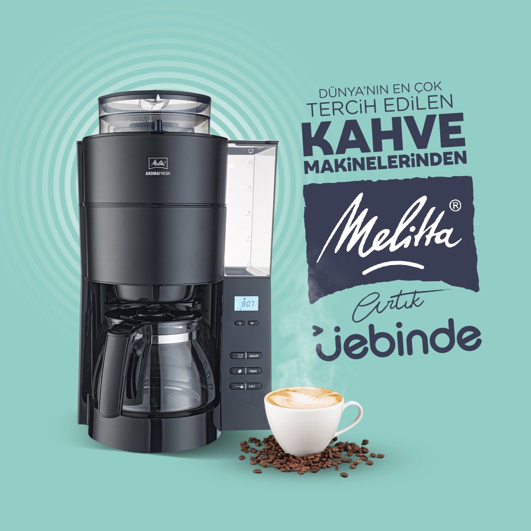 Dünya'nın en çok tercih edilen Kahve Makinelerinden Melitta da artık Jebinde!

#kahve #jebinde #kahvemakinesi