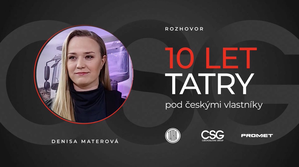 CSG_HOLDING's tweet photo. Tatrovka je už 🔟 let v rukou českých majitelů CSG a Promet Group. Proto vám přinášíme sérii rozhovorů, tentokrát na otázky odpovídala členka představenstva a ředitelka marketingu Promet Group Denisa Materová.
Více ve videu → https://t.co/91wwxM6mUl
#PrometGroup #TatraTrucks https://t.co/bqOIrVTQZ5