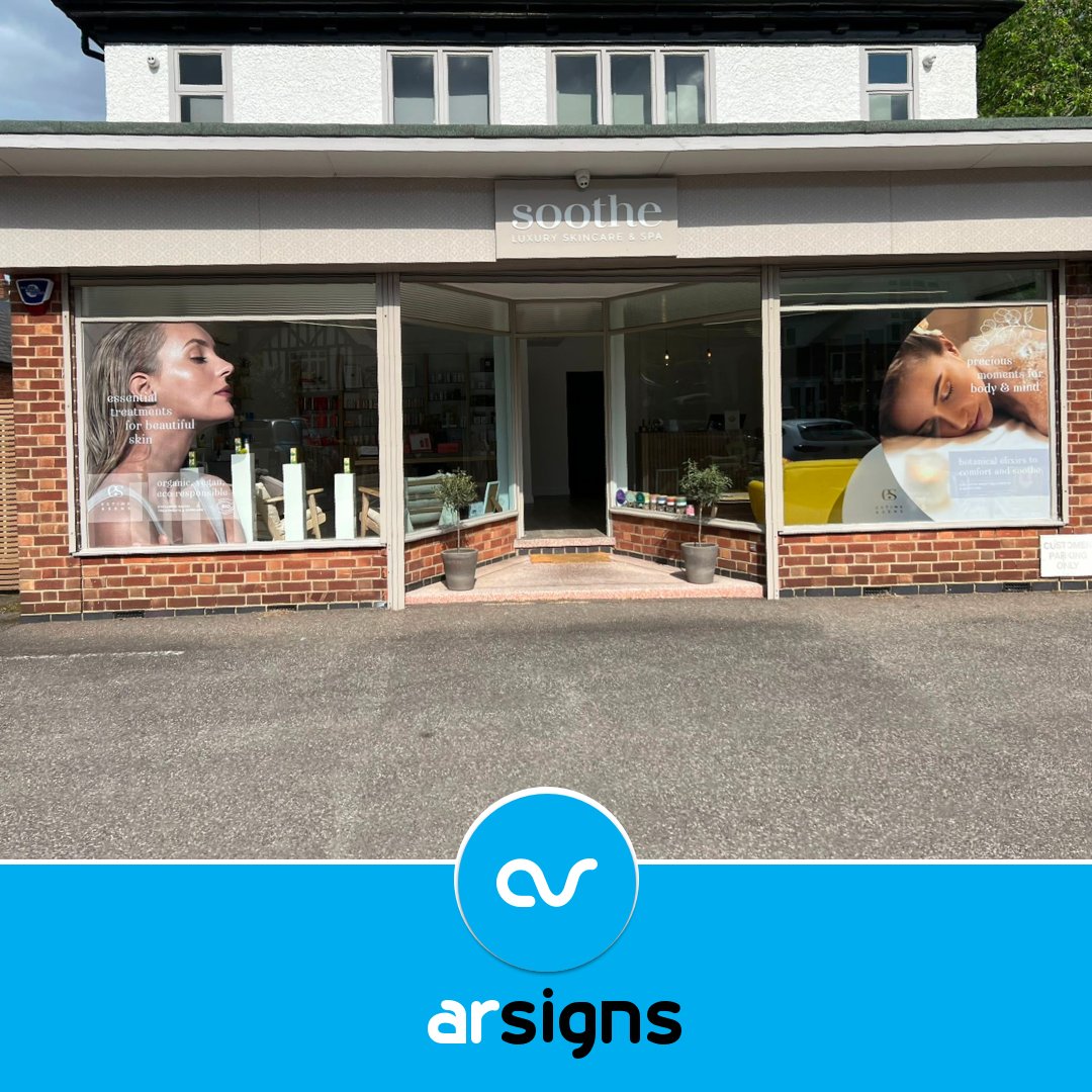 ArSigns's tweet photo. "Precious moments for Body &amp; Mind".

Funny how the jobs drop - a topical one for #MentalHealthAwarenessweek - here's a recent installation for body and mind spa @soothe_skin  #westbridgford! We're making full use of the wonderful invention of @Contra_Vision. https://t.co/iLZ6aBjtZ1