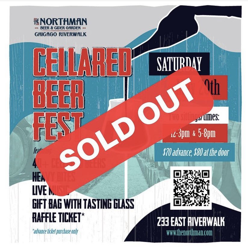 We are officially SOLD OUT for Saturday’s Cellared Beer Fest - (5/20- both sessions)!! If you missed this, be sure to grab tix to our Cider Cruise which is right around the corner- June 9th! Check our website more info & ticketing links! See you soon 🍻