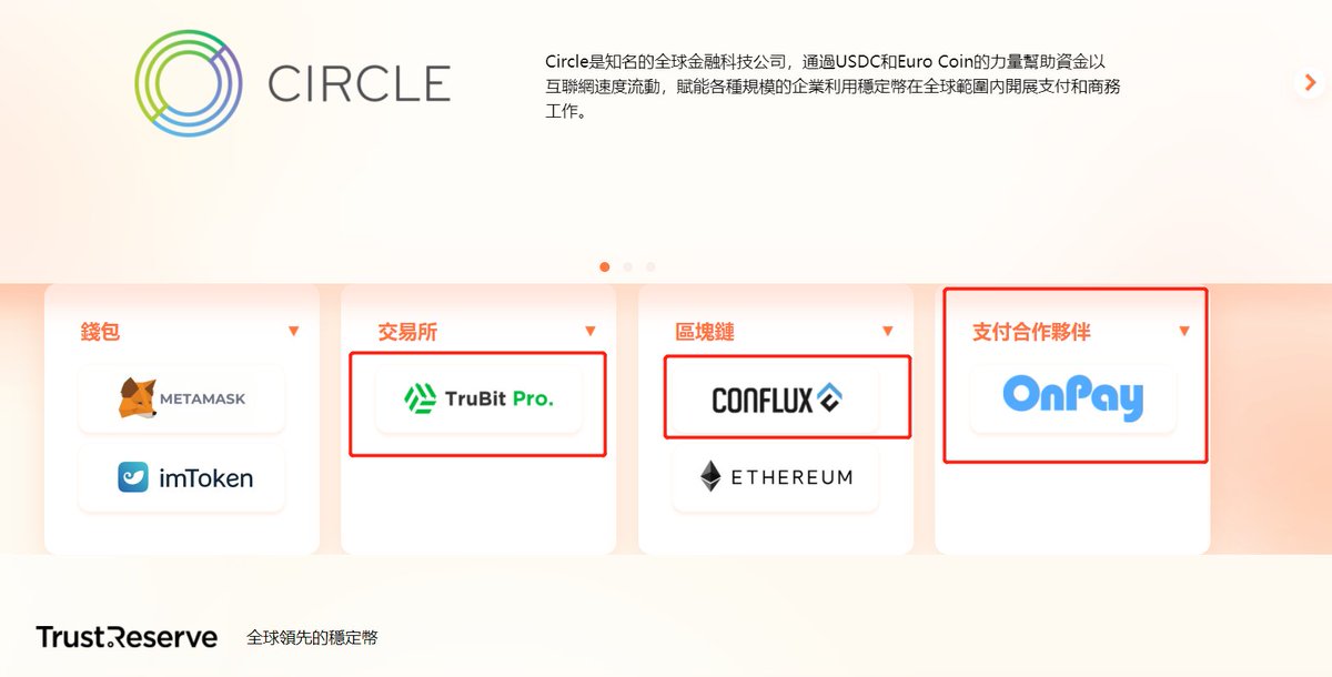 roger73005305's tweet photo. 离岸人民币CNHC和港元稳定币HKDC很快就到了，提前布局，提前吃肉。官网提到了交易所Trubit pro，还有支付合作伙伴Onpay，公链CFX ETH ，钱包小狐狸和Imtoken。发行方Trust Reserve 是由酷币，Circle 和IDG Capital共同投资的。利好CFX公链和生态币PPI GOL NUT， 不要等月底再去FOMO。 https://t.co/Tqpy2jTMsK