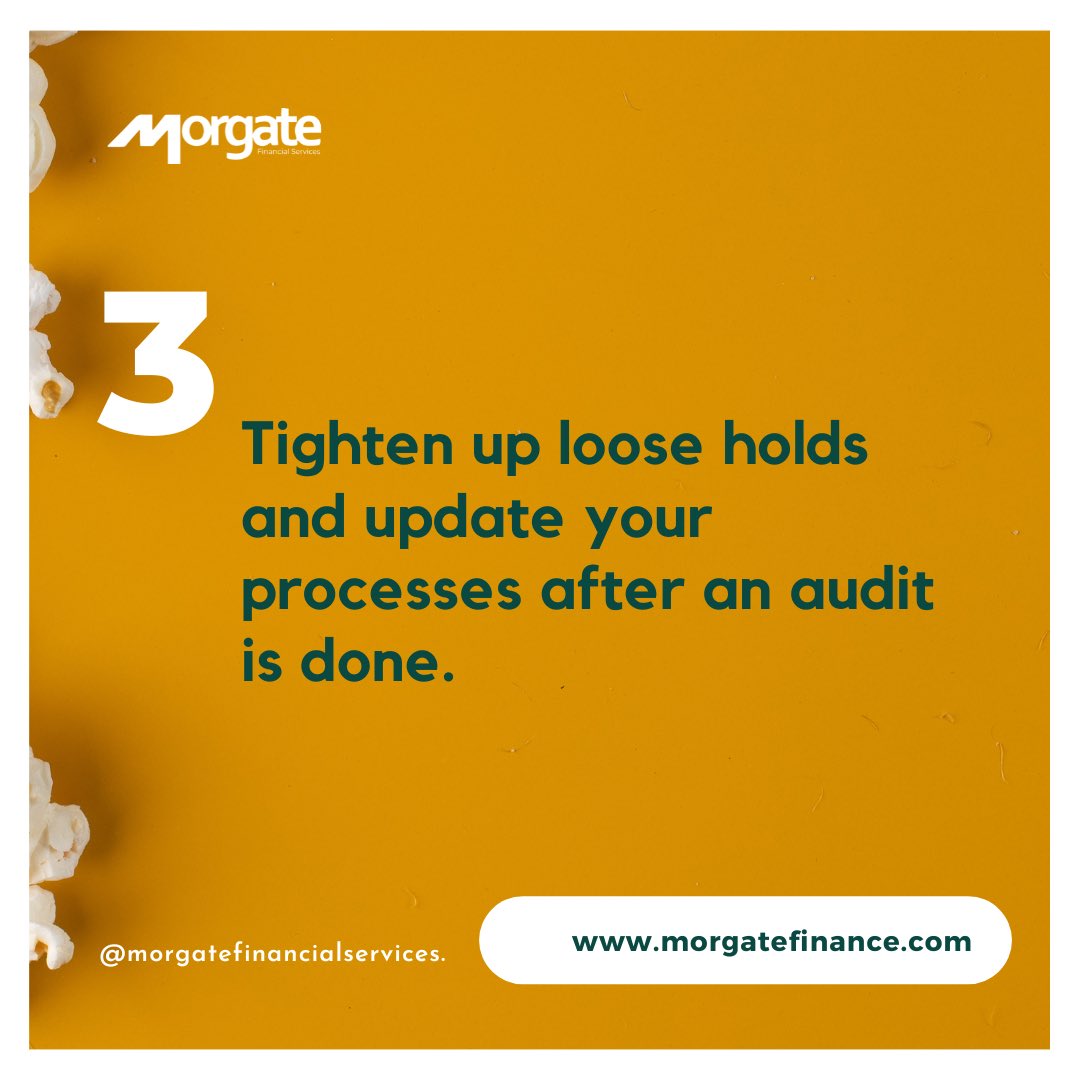 MorgateFinance's tweet photo. Update your processes after an audit.
#morgate https://t.co/slxbFkgYti