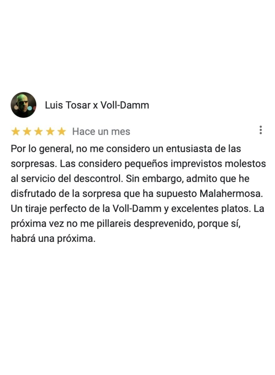 soycamarero's tweet photo. Si saben servir @volldamm, la buena reseña está assegurada por parte de Luis Tosar". #publi https://t.co/JvrQZE0A89