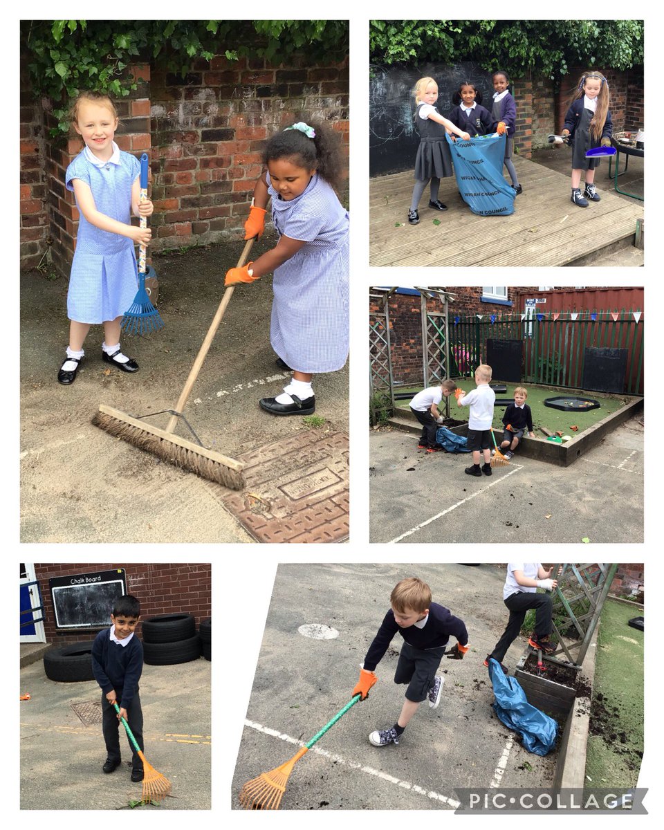 Outdoor Classroom Day - Reception have worked hard to tidy up our outdoor environment. #teamwork #doallyoucan @WLMPrimary