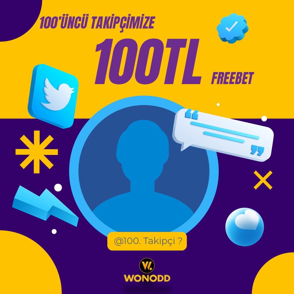 wonoddresmi's tweet photo. 100. Takipçimize 100 TL freebet bizden!
Bir sonraki süpriz bonus için Telegram kanalımızdan bizi takipte kalın;
Telegram🎯 https://t.co/GZA7FK2dsc
#wonodd #futbol #bahis #freebet #fenerbahçetrabzonspor #fenerinmaçıvar #maçizle #canlımaçizle https://t.co/99fwLE743n
