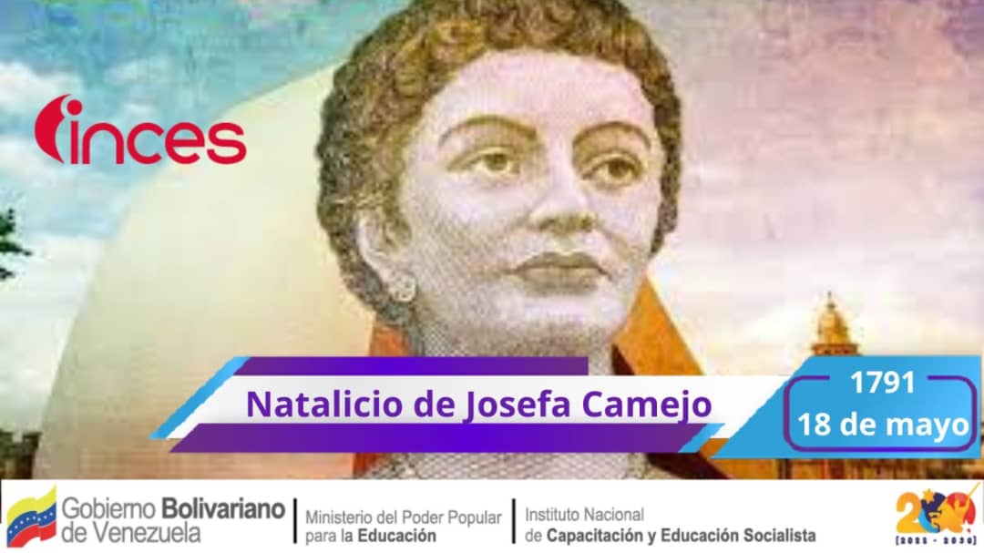 #18May || Hace 232 años nació Josefa Camejo, valiente y aguerrida mujer falconiana que desde muy joven se unió a la causa independentista, liderando la insurrección de Paraguaná en 1820 y logrando la liberación de Coro. ¡Vivan las patriotas venezolanas! #CooperaciónYSolidaridad